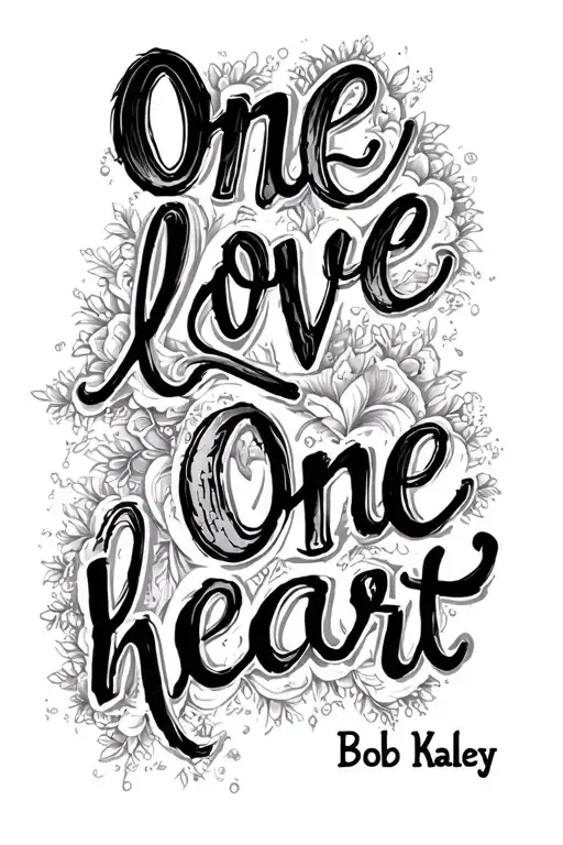 Bob Marley quote "One love, One Heart" - Variation 2