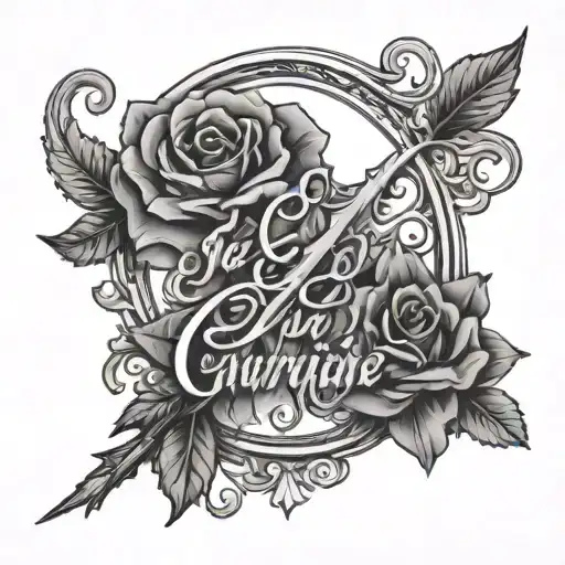Sacrifice in cursive with filler background - Variation 2