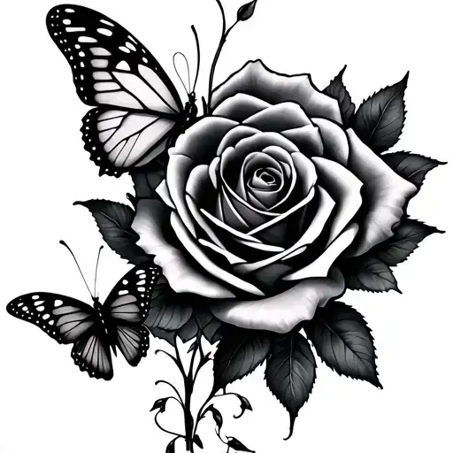 roses and butterflys 