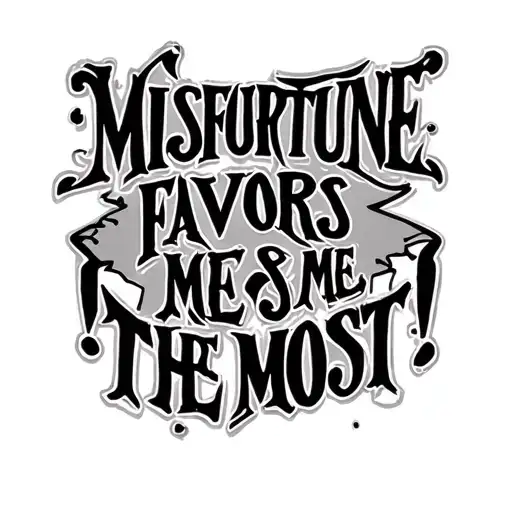 Text "Misfortune favors me the most!"