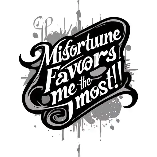 Text "Misfortune favors me the most!"  - Variation 2