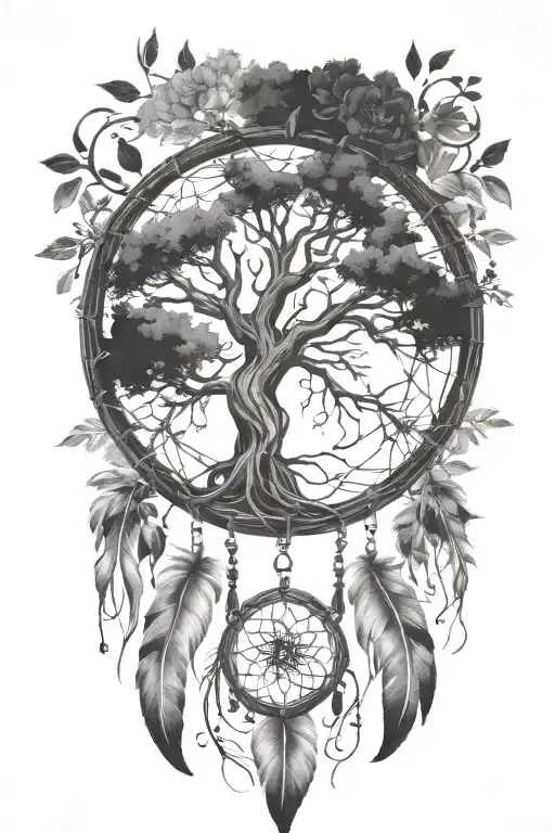 life tree dream catcher - Variation 2