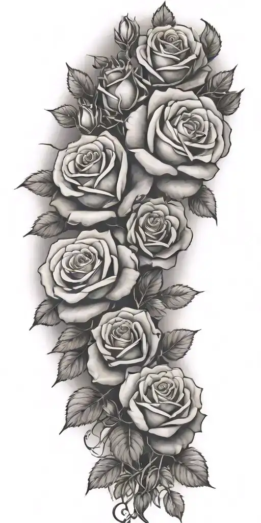 big and thick rose bush with 20 roses - Variation 2