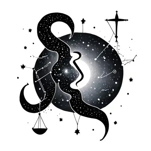 Libra Aries aquarius constellation merging together - Variation 2