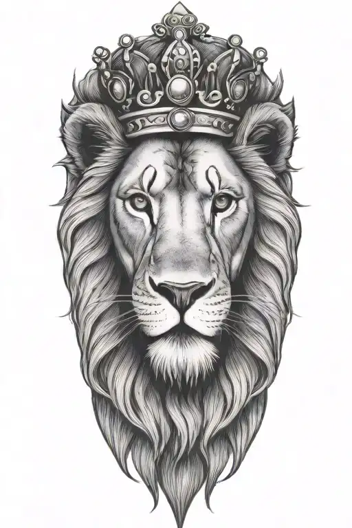crowned lion face - Variation 4