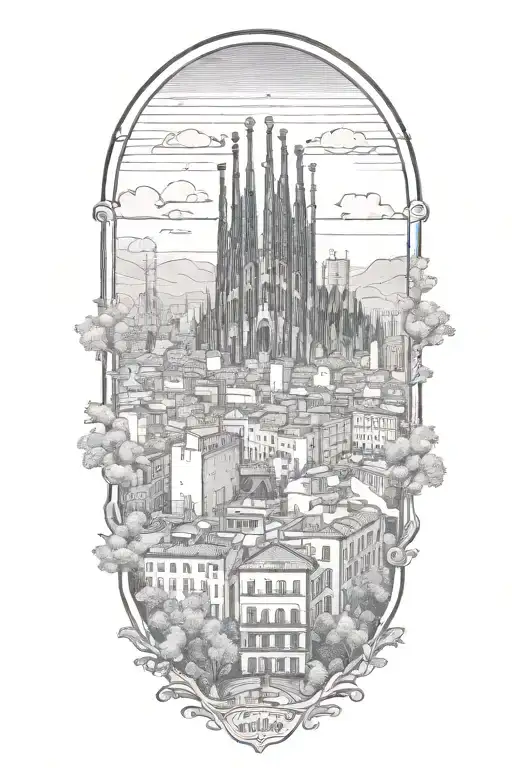 Barcelona skyline - Variation 2