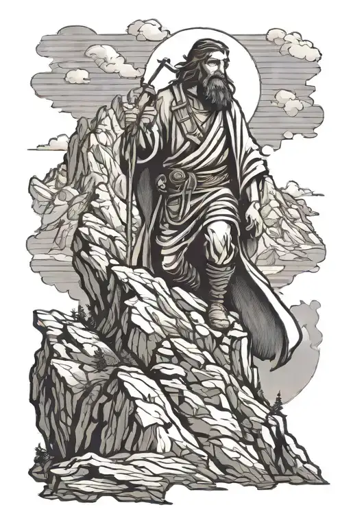 St. Cristopher climbs mountain - Variation 1