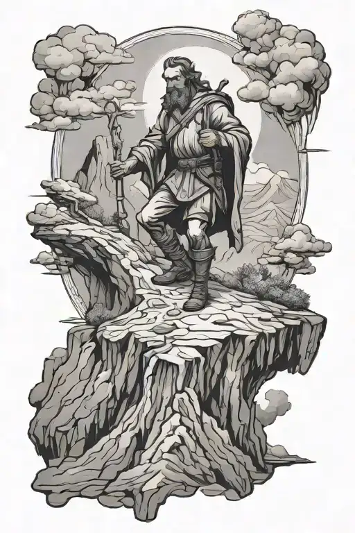 St. Cristopher climbs mountain - Variation 2