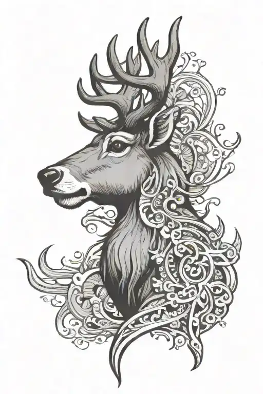 badass reindeer with nosering and earring - Variation 2