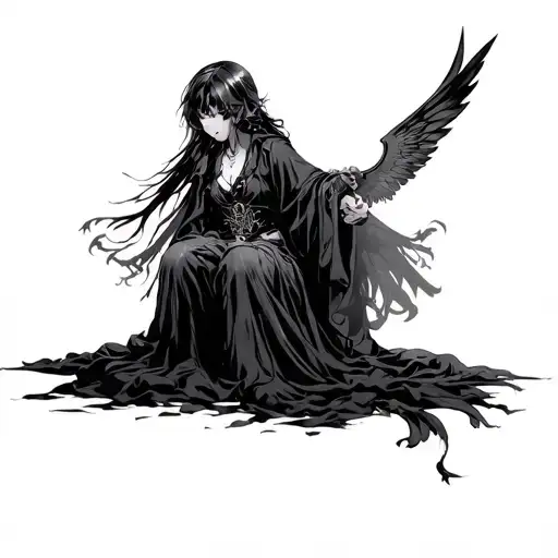Anime style in gothic, meaning no surrender and freedom of the mind