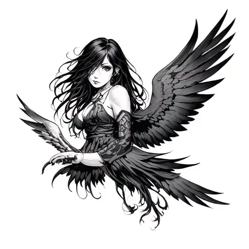 Anime style in gothic, meaning no surrender and freedom of the mind - Variation 2