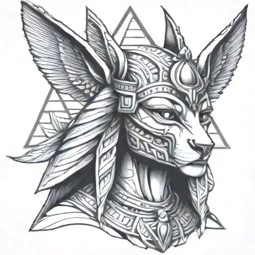 piramide Cleopatra Anubis chicano style tattoo - Variation 8