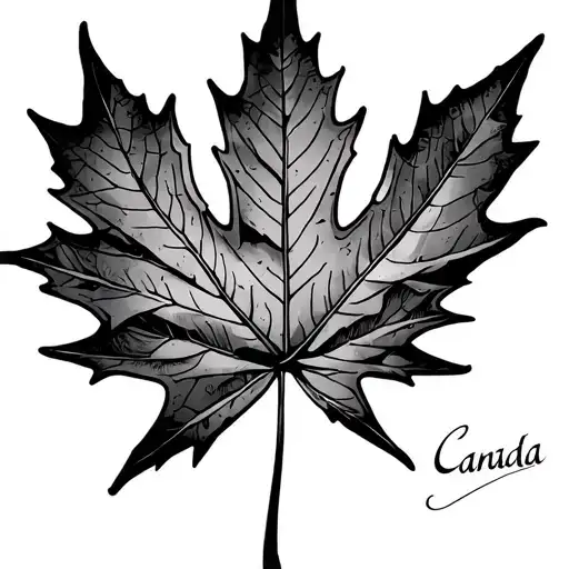 canada maple leaf on the neck - Variation 2