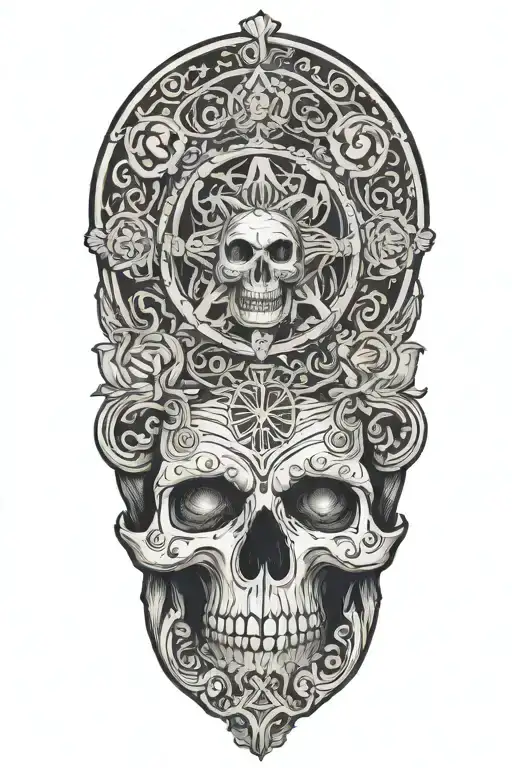 Incorporate an aum symbol, momento mori - Variation 4