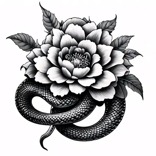 medusa snake and flower - Variation 2
