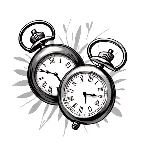2 stop watches merging together mom dad memorial - Variation 2