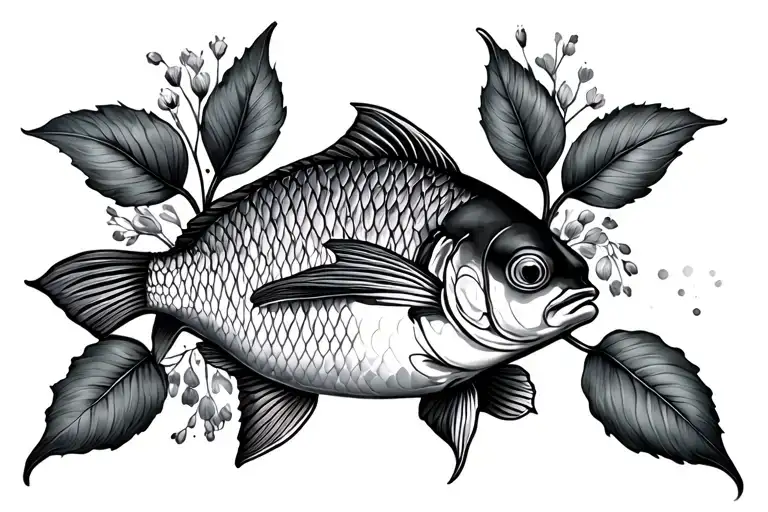 "Victoria " pisces fish and February birth flower - Variation 2