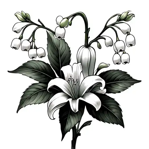 Lily Of The Valley And Hawthorn - Variation 2