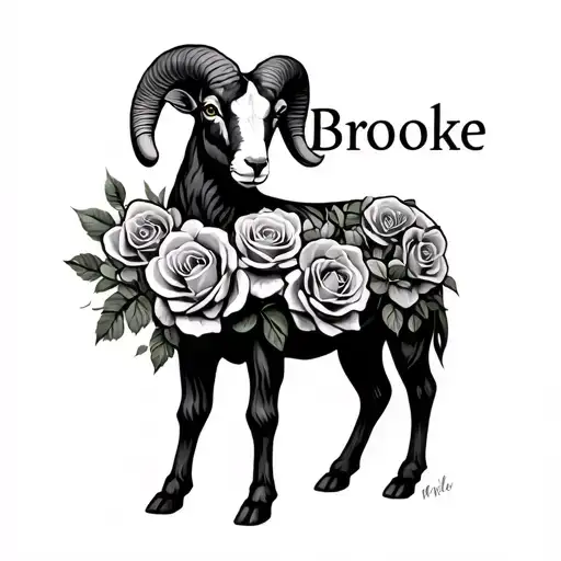 "Brooke" A ram standing with roses wrapped - Variation 2