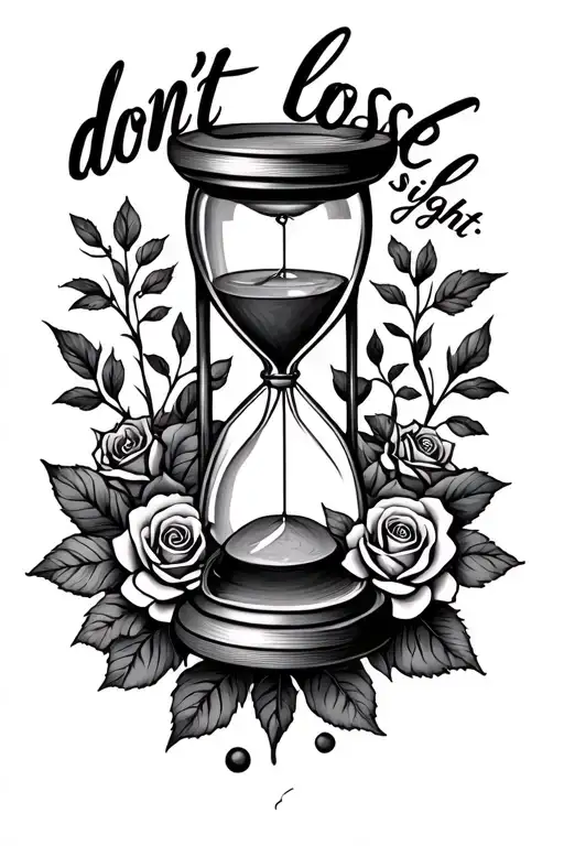 "dont lose sight" quote "dont lose sight" with an hour glass and roses