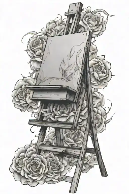 sketch a blank canvas easel - Variation 2