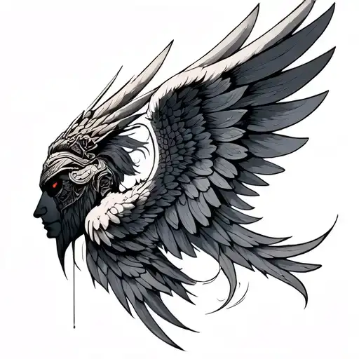Valkyrie wings intertwined - Variation 3