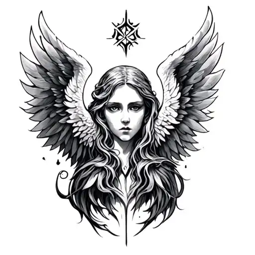 Engel tattoo design - Variation 2