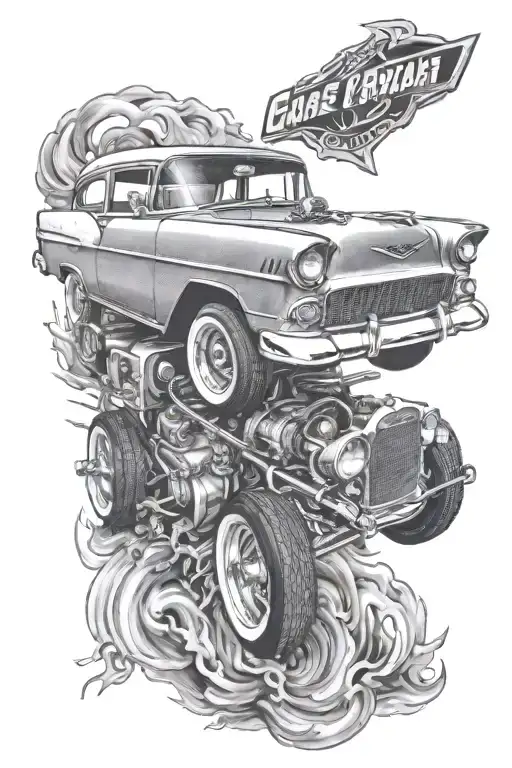 55 Chevy gasser - Variation 2