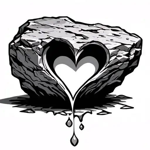 Tatoo: a stone with a heart that melts in it. For symbolis