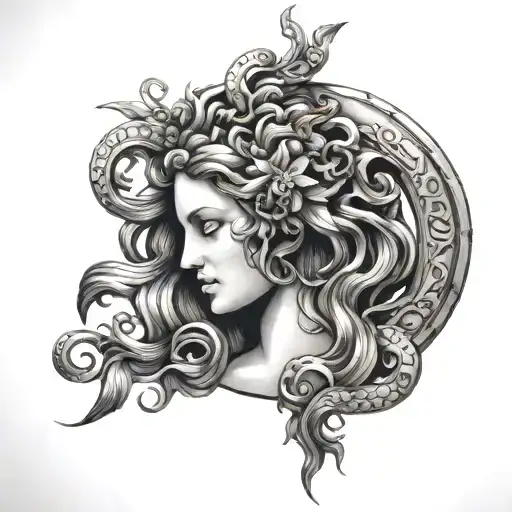 zodiac virgo and medusa greek mythology - Variation 2