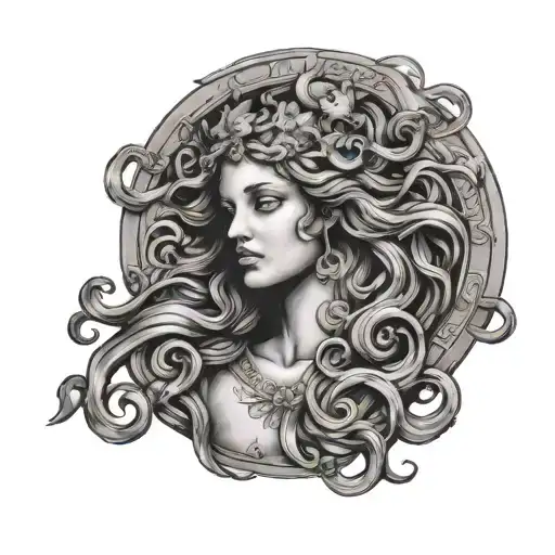 zodiac virgo and medusa greek mythology - Variation 3
