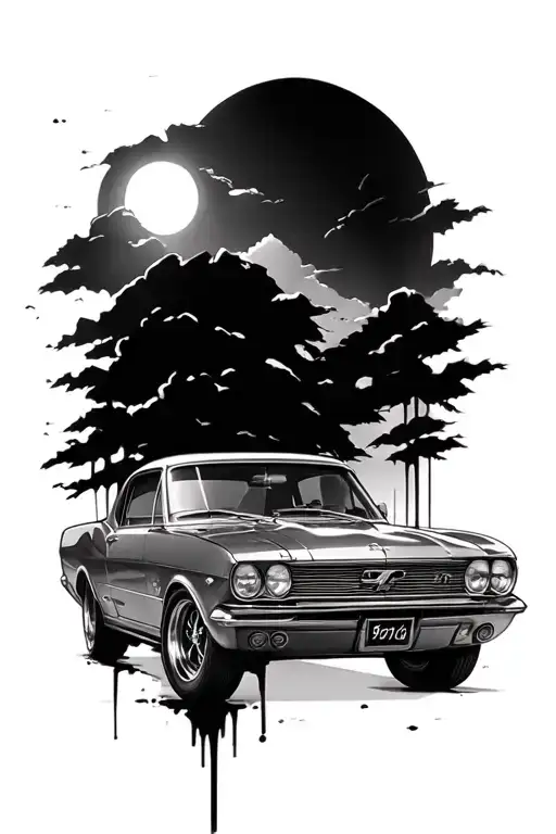 a tatto that describe my passion for cars and the determination of not giving up - Variation 1