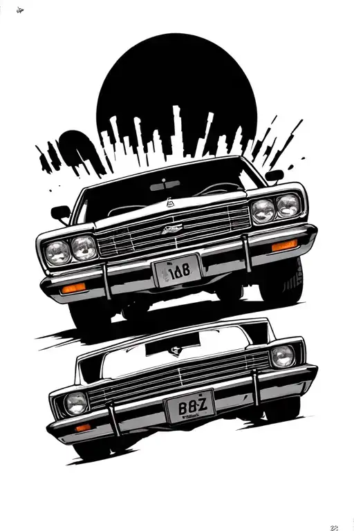 a tatto that describe my passion for cars and the determination of not giving up - Variation 2