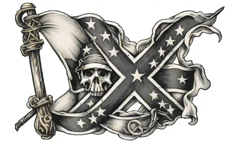rebel flag intertwined - Variation 2