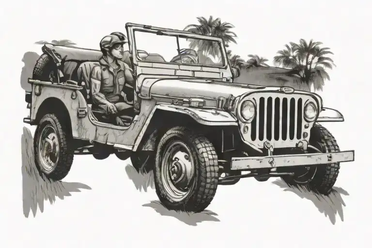 1940s land cruiser jeep driving