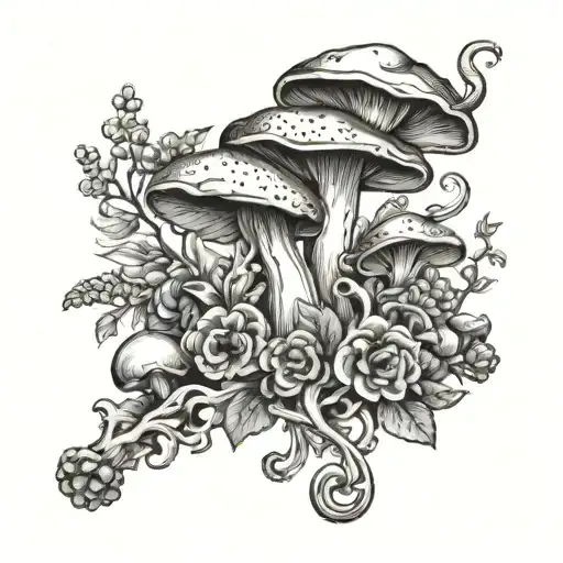 Scottish cost of arms with mushrooms growing - Variation 2