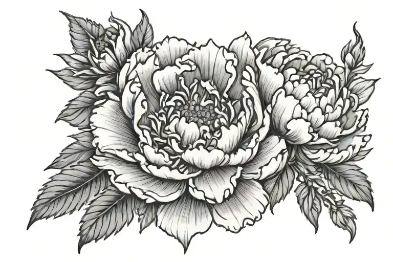 peony and mandela style mixed - Variation 2