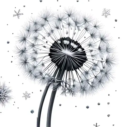 dandelion turning into snowflakes - Variation 1