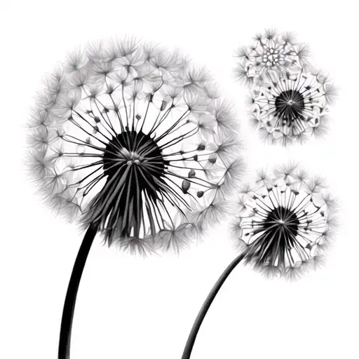 dandelion turning into snowflakes - Variation 2