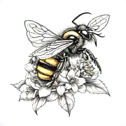 bumblebee with flowers - Variation 2