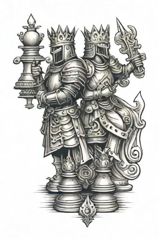 Knight and King chess pieces