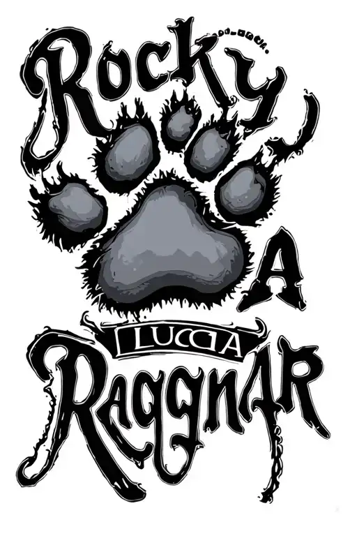 "Rocky Luca Ragnar" dog paw print