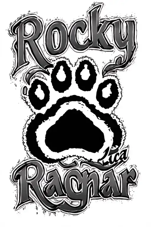 "Rocky Luca Ragnar" dog paw print - Variation 2