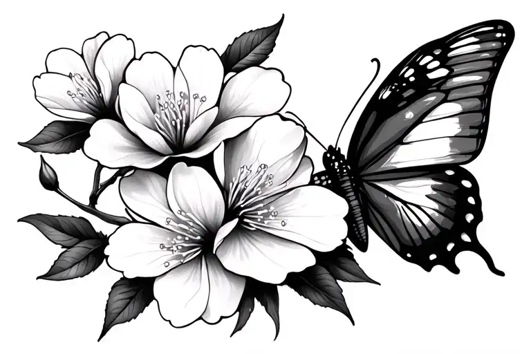 cherry blossom with butterfly