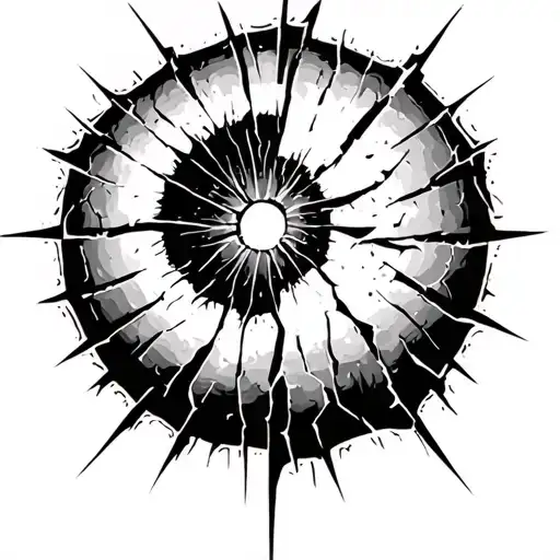 cracked circle tattoo - Variation 3