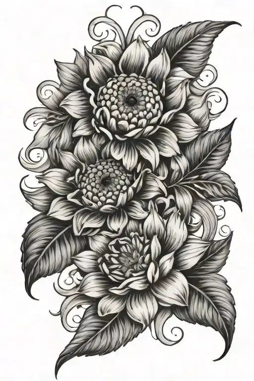 Sunflower orchid, rose intertwined - Variation 2