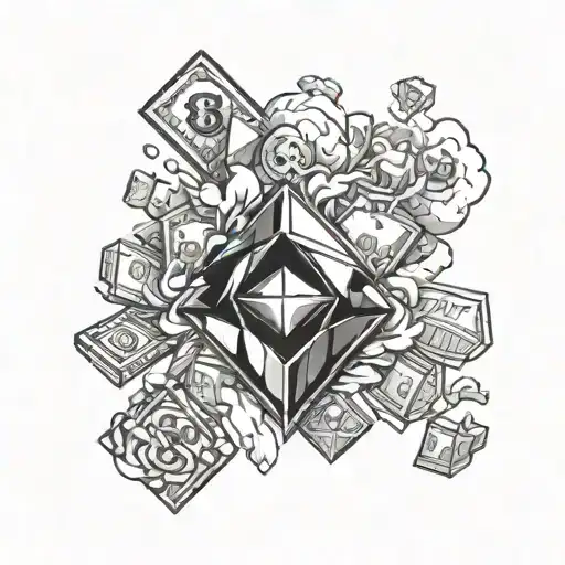 money diamonds with clouds - Variation 2