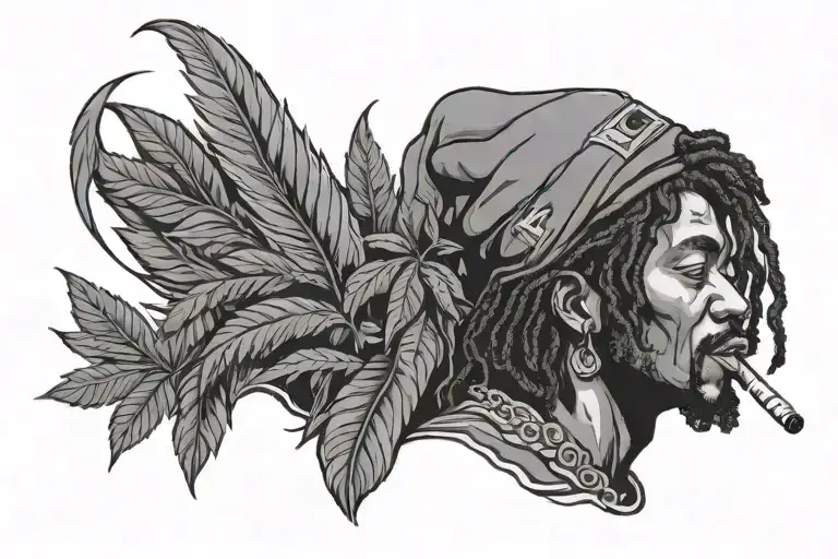 Reggae, man, smoking weed - Variation 2