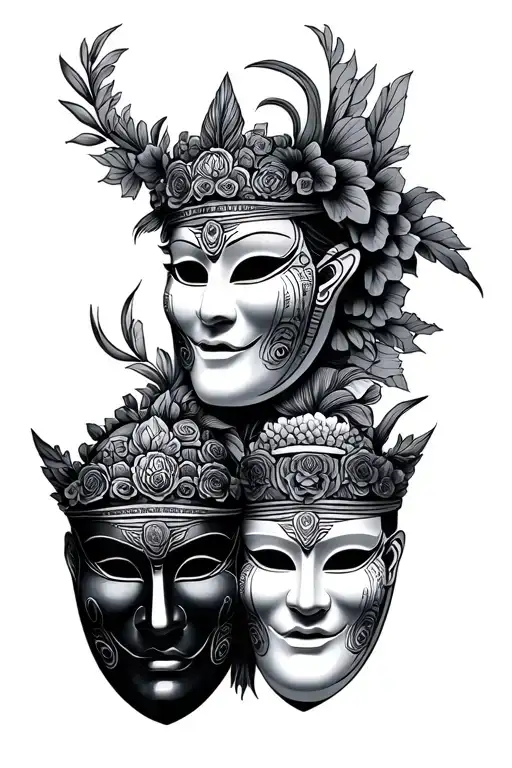 Traditional Masks together - Variation 2