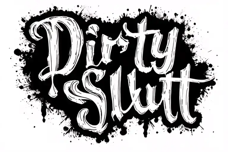 "Dirty Slut" writing poetry - Variation 2